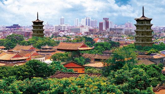 世界最大的仿木結構石塔 開元寺占地面積78000平方米