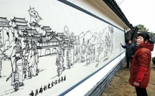 中國(guó)最大的水墨畫出版物 古鎮(zhèn)風(fēng)情圖整個(gè)畫卷長(zhǎng)15米,寬1米