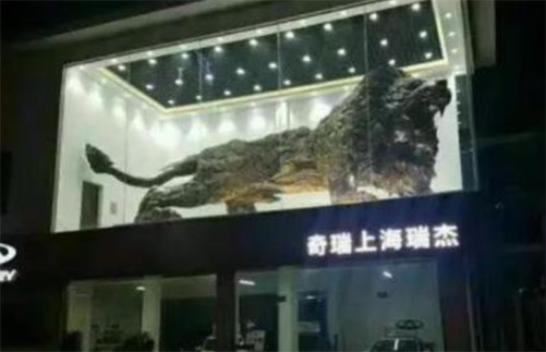 中國最大的木雕獅子 重達(dá)39噸 落戶于4S店二樓