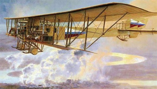 第一架裝有四臺(tái)發(fā)動(dòng)機(jī)的重型轟炸機(jī) 1912年制造的伊里亞·穆羅梅茨重型轟炸機(jī)