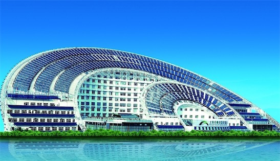 世界最大的太陽能大廈 日月壇微排大廈是2010年世界太陽城大會(huì)主會(huì)場(chǎng)