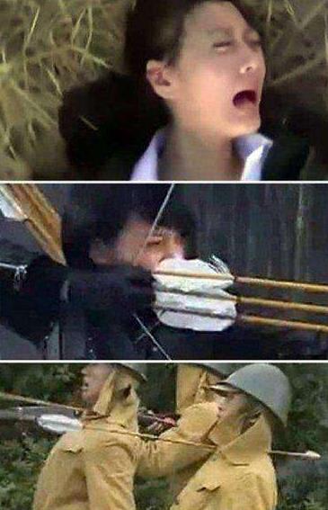 抗日劇《箭在弦上》女主角遭輪奸后褲子自動穿上射殺日軍