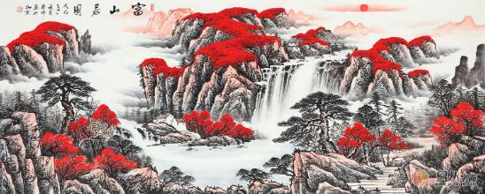 客廳沙發背景墻畫之山水畫,給家與眾不同的美感