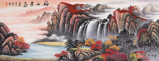 客廳沙發背景墻畫之山水畫,給家與眾不同的美感