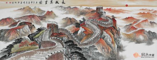 客廳沙發背景墻畫之山水畫,給家與眾不同的美感