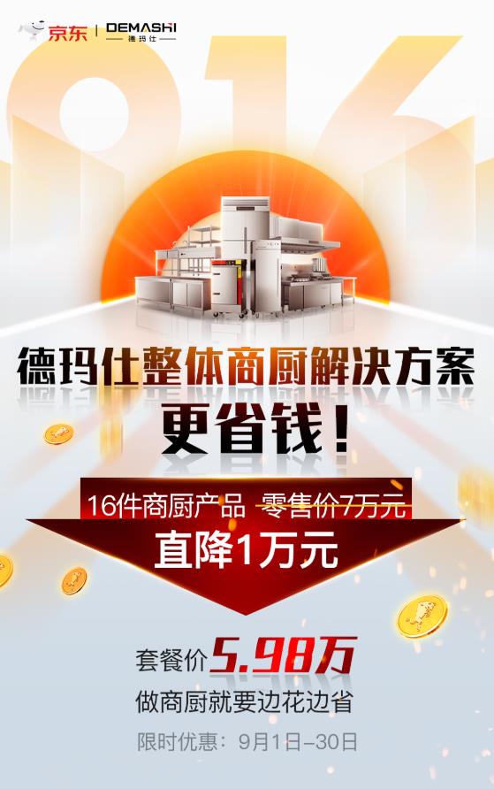 京東攜手德瑪仕916超省采購節火力全開,商廚套餐直降1萬元