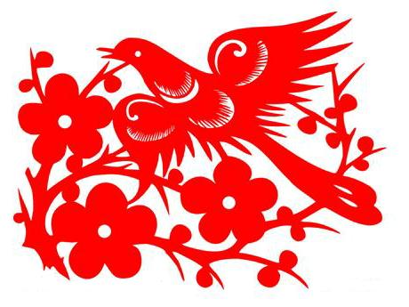 傳統(tǒng)文化報春鳥剪紙矢量圖